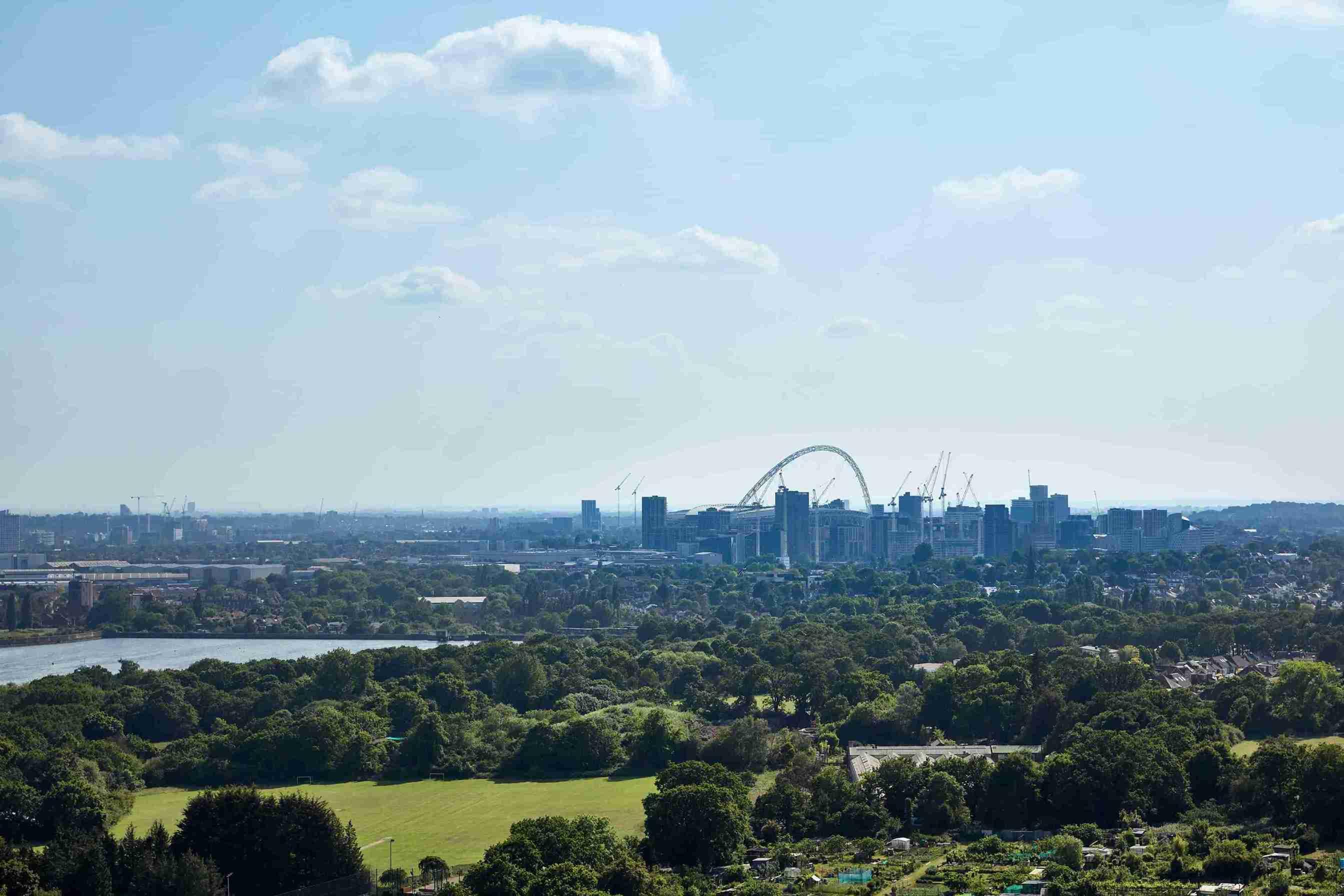 A view of London from the top of a hill in NW9 7QA