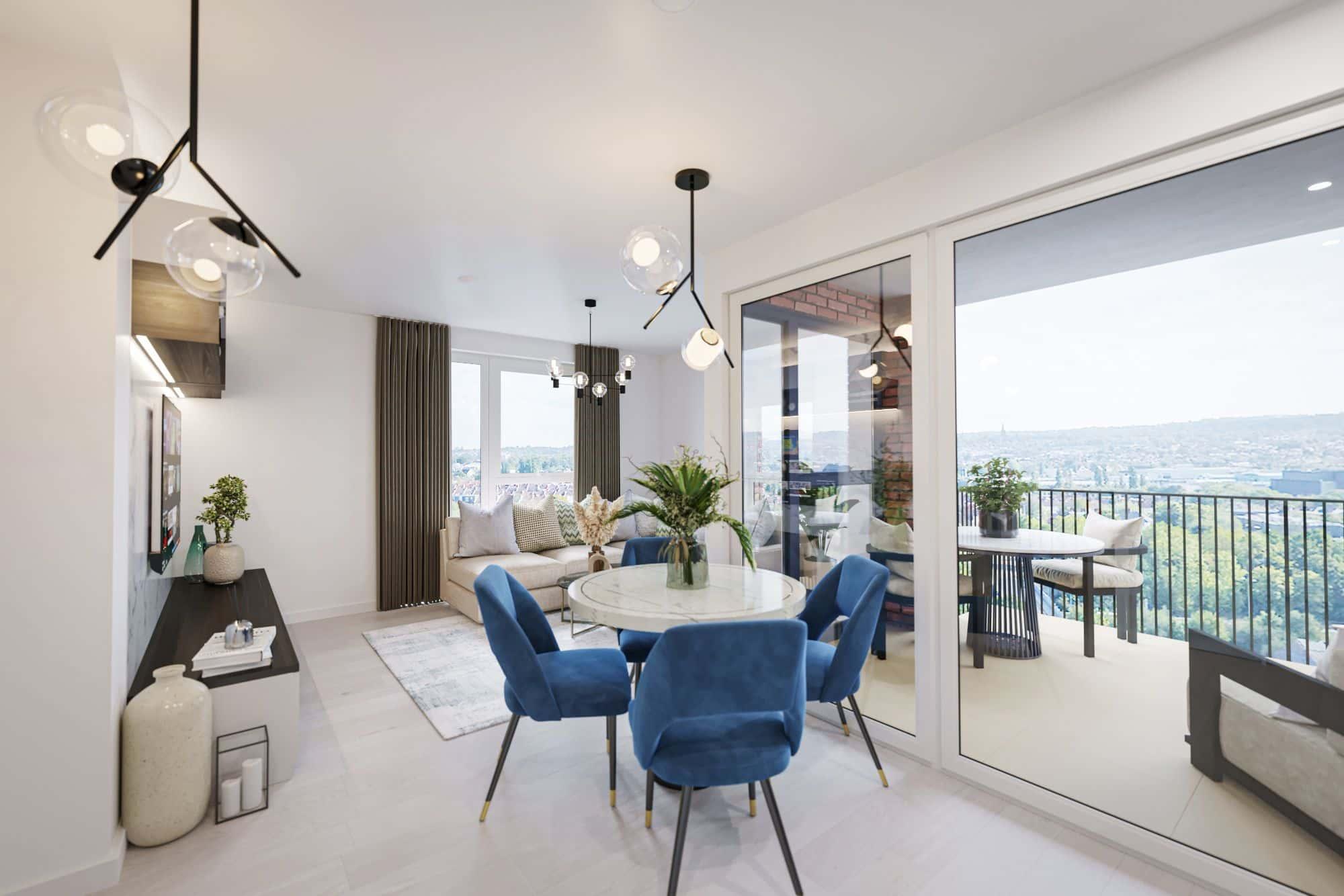 Hendon Waterside Homes offer luxurious living spaces in London, with stunning city views