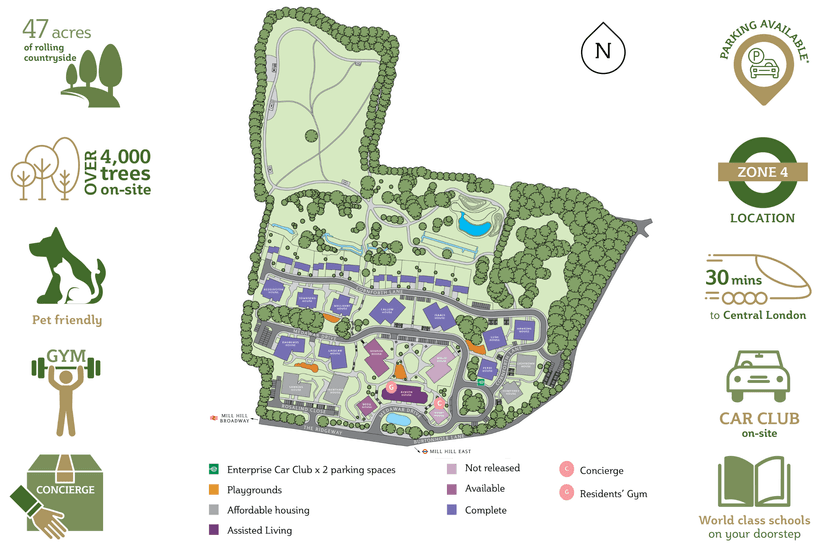 A site plan of Ridgeway Views