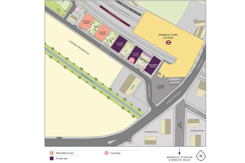 A site plan of Wembley Park Gardens