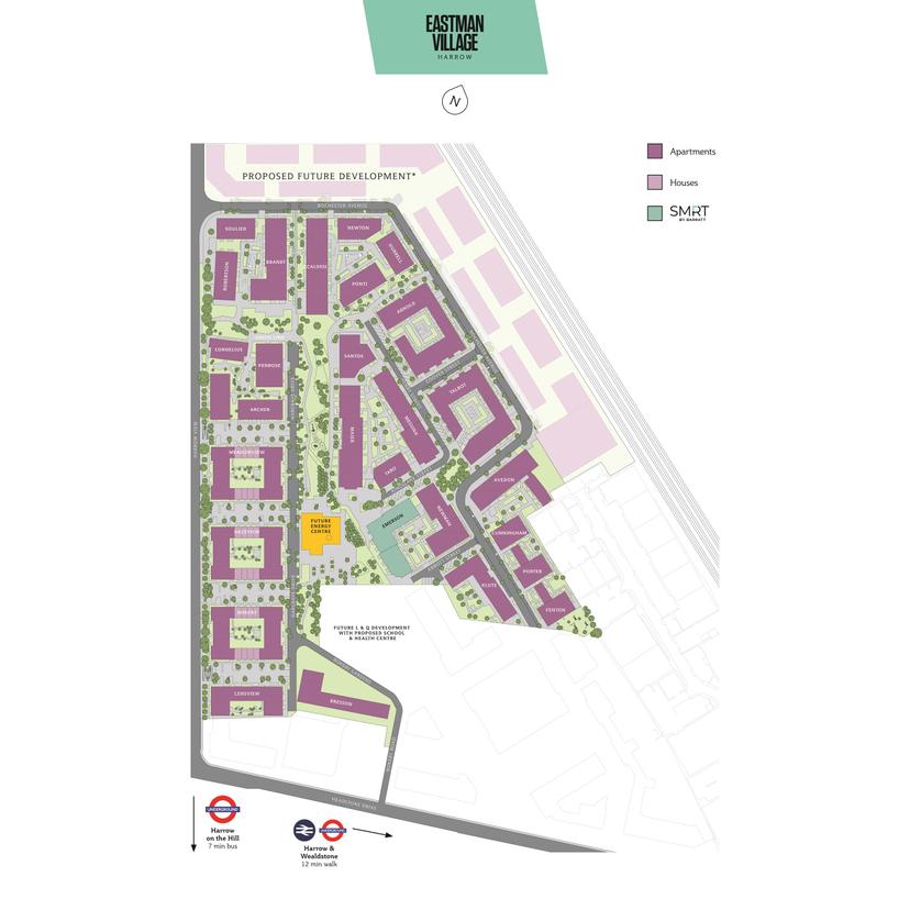 A site plan of Eastman Village