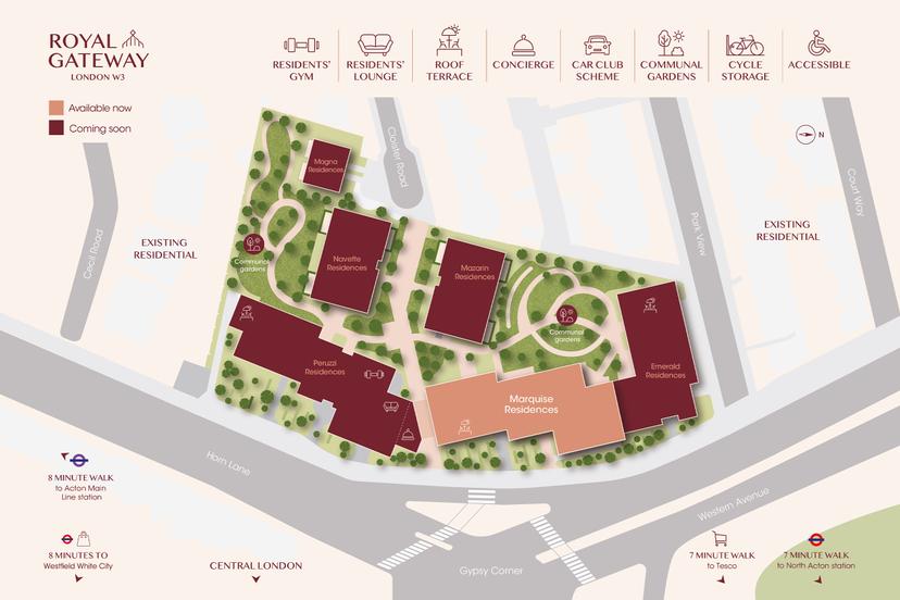 A site plan of Royal Gateway