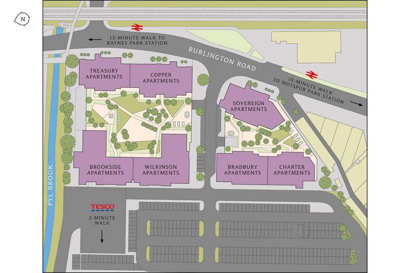 A site plan of Sterling Place